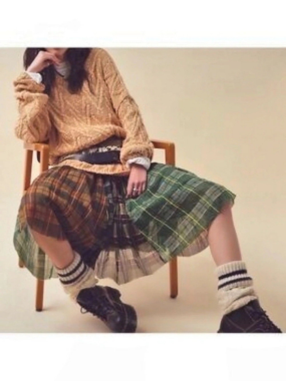 Free People FP ONE plaid Lausanne Midi9 Convertible Skirt /dress Autumnal Shades - Picture 5 of 13